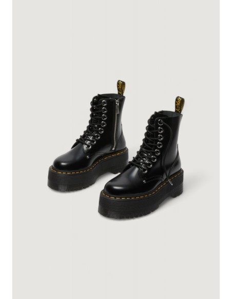 Bottes femme Dr. Martens noires leather textile