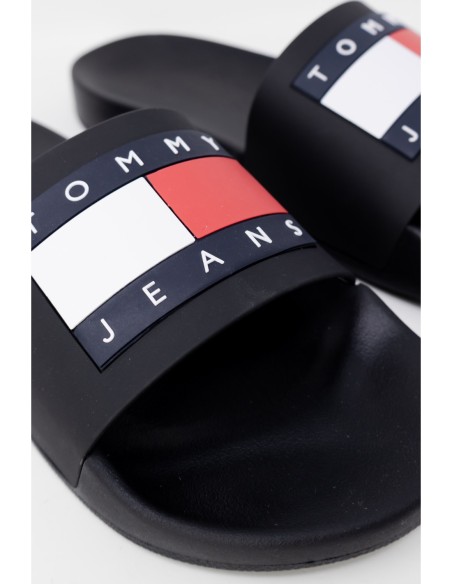 Mules Homme Noires Tommy Hilfiger Jeans – Logo
