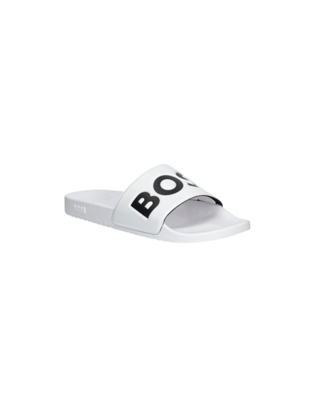 Mules Homme Blanches Boss – Logo Iconique