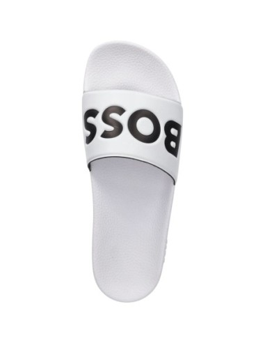 Mules Homme Blanches Boss – Logo Iconique