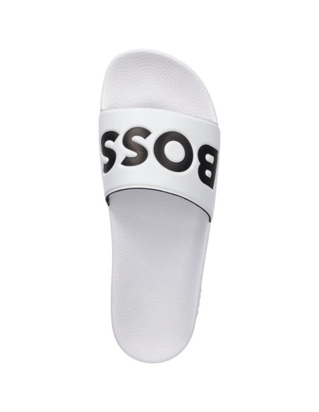Mules Homme Blanches Boss – Logo Iconique