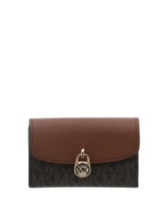 Portefeuille Femme Michael Kors marron imprimé – format compact