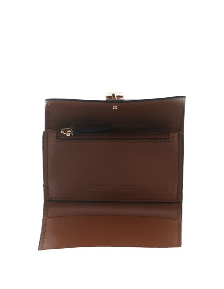 Portefeuille Femme Michael Kors marron imprimé – format compact