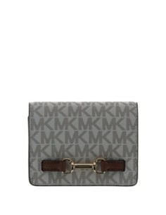 Portefeuille Femme Michael Kors beige imprimé – format compact