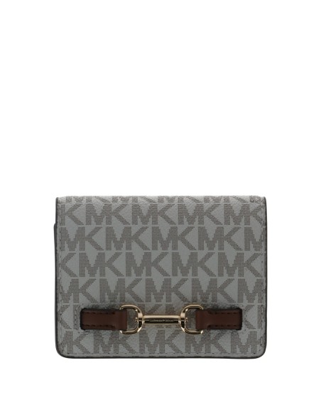 Portefeuille Femme Michael Kors beige imprimé – format compact