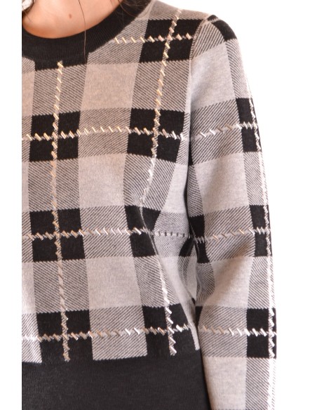 Pull Femme Michael Kors gris à carreaux – style moderne