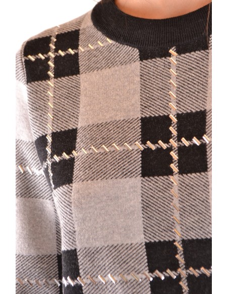 Pull Femme Michael Kors gris à carreaux – style moderne