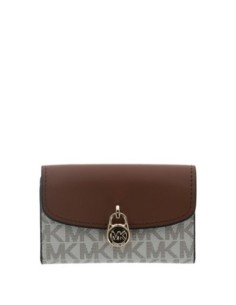 Portefeuille Michael Kors beige imprimé compact