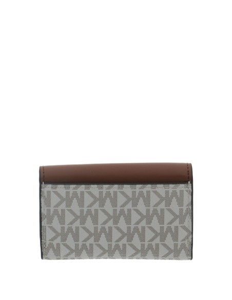 Portefeuille Michael Kors beige imprimé compact