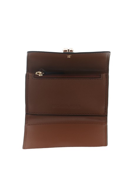 Portefeuille Michael Kors beige imprimé compact