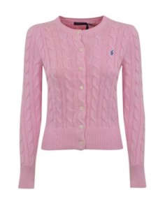 Cardigan Ralph Lauren rose style intemporel