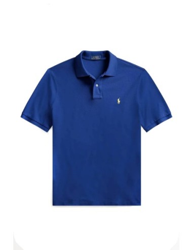 Polo homme Ralph Lauren bleu col V