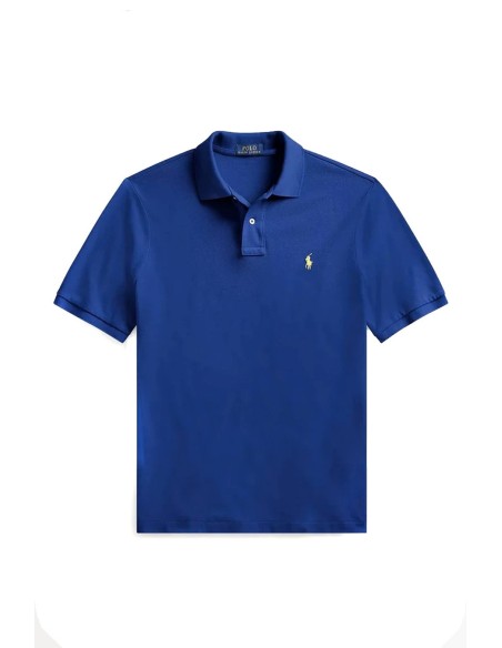 Polo homme Ralph Lauren bleu col V
