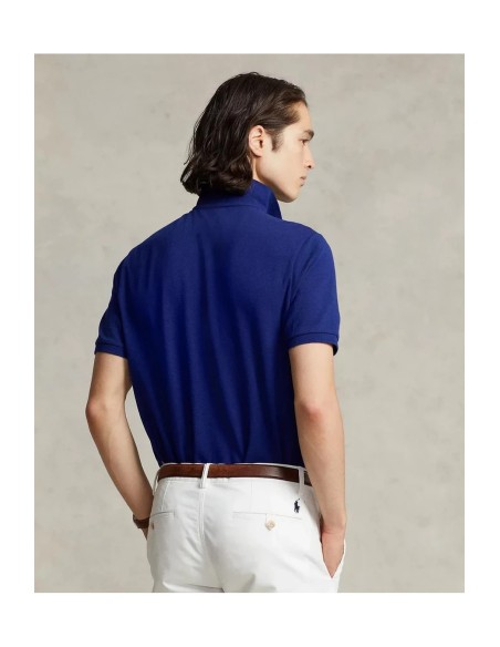 Polo homme Ralph Lauren bleu col V