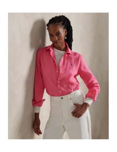 Chemise femme Ralph Lauren rose lin