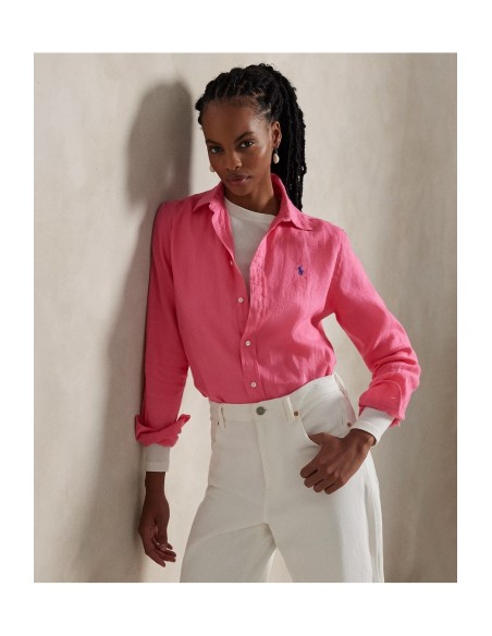 Chemise femme Ralph Lauren rose lin