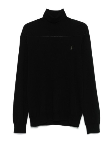 Pull homme Ralph Lauren noir col montant