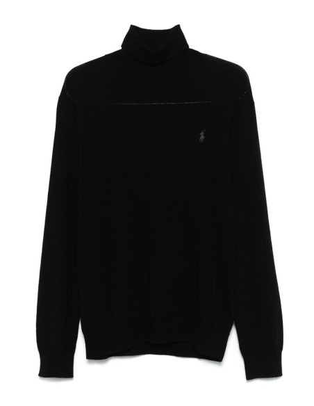 Pull homme Ralph Lauren noir col montant
