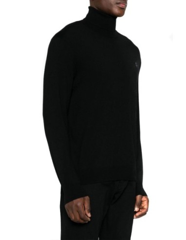 Pull homme Ralph Lauren noir col montant