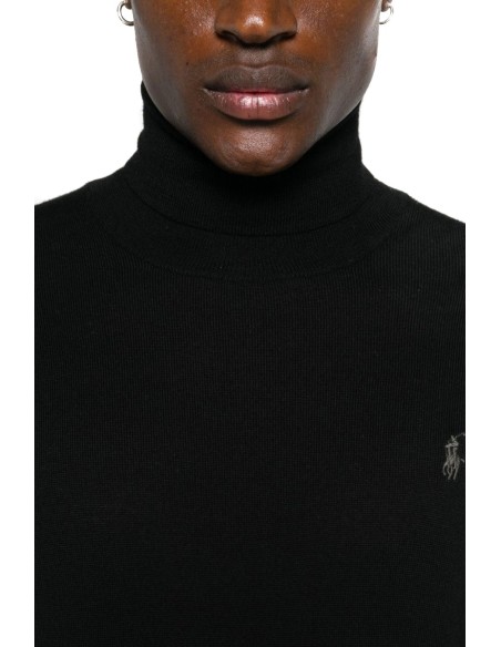 Pull homme Ralph Lauren noir col montant
