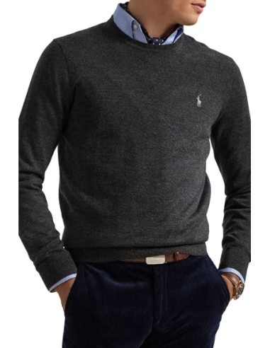 Pull Ralph Lauren gris laine premium