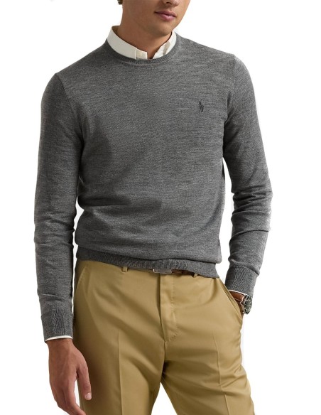Pull homme Ralph Lauren gris laine