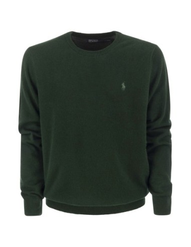 Pull homme Ralph Lauren vert laine