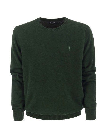 Pull homme Ralph Lauren vert laine