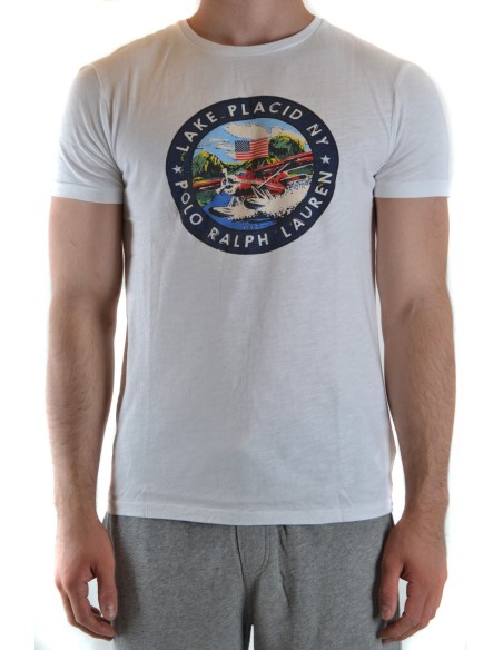 T-shirt homme Ralph Lauren blanc imprimé