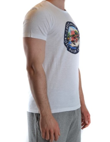 T-shirt homme Ralph Lauren blanc imprimé