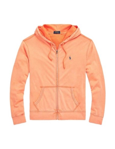 Sweat zippé homme Ralph Lauren orange