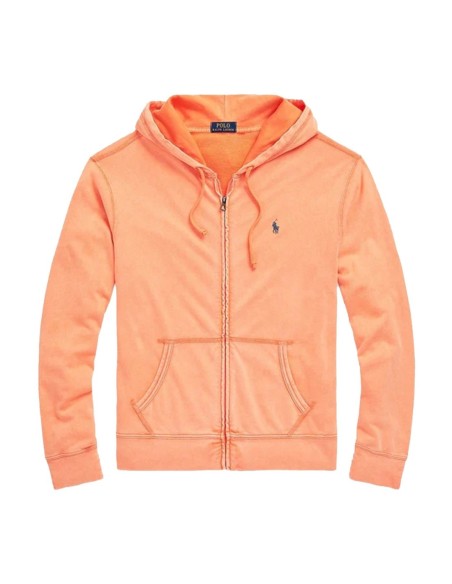 Sweat zippé homme Ralph Lauren orange