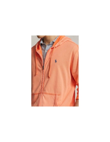 Sweat zippé homme Ralph Lauren orange