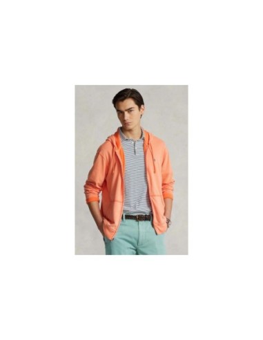 Sweat zippé homme Ralph Lauren orange