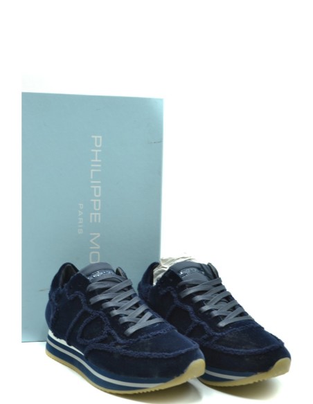 Baskets femme Philippe Model bleues chamois