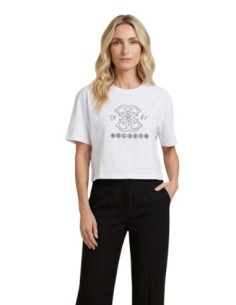 T-shirt femme Guess Active blanc imprimé fluid