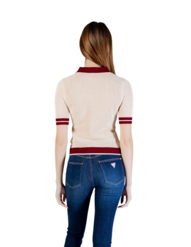 Polo femme Guess Active beige zippé