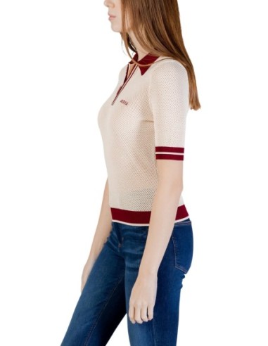 Polo femme Guess Active beige zippé