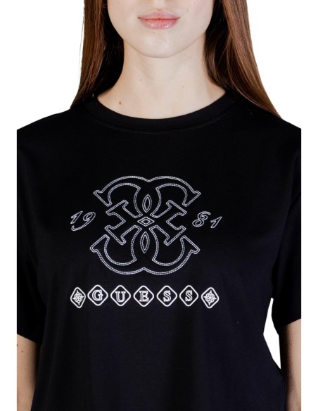 T-shirt femme Guess Active noir imprimé fluid