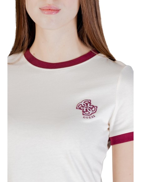 T‑shirt femme Guess Active beige coton