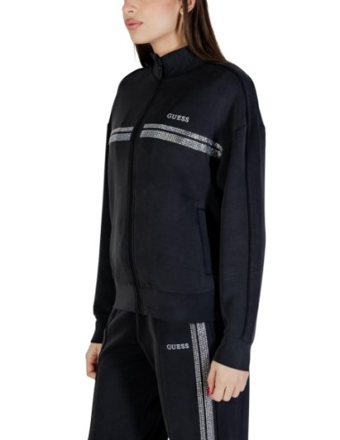 Sweat femme Guess Active noir zip highneck