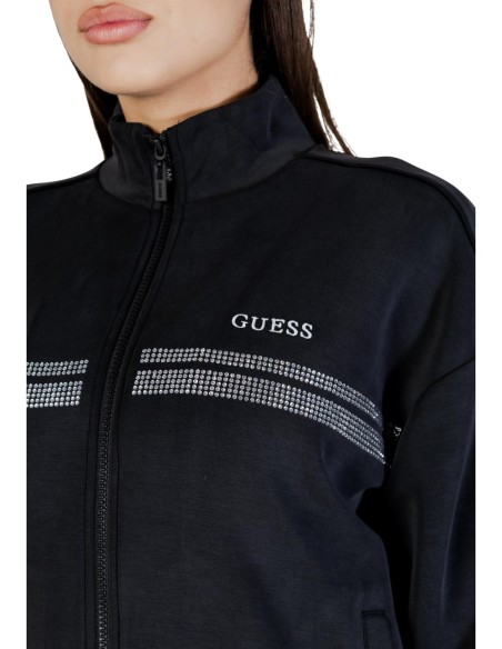Sweat femme Guess Active noir zip highneck