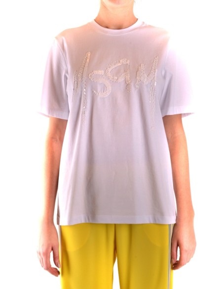 T‑shirt femme MSGM blanc paillettes