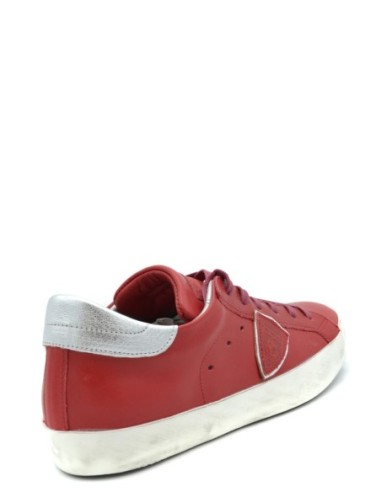 Baskets femme Philippe Model rouge cuir