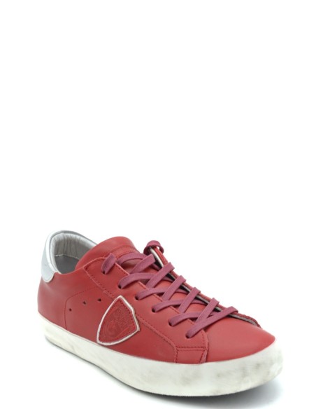 Baskets femme Philippe Model rouge cuir
