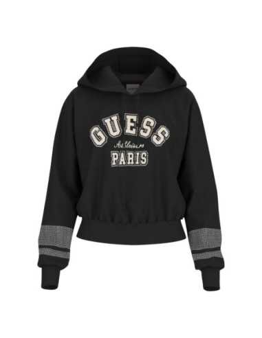 Sweat femme Guess Active noir capuche