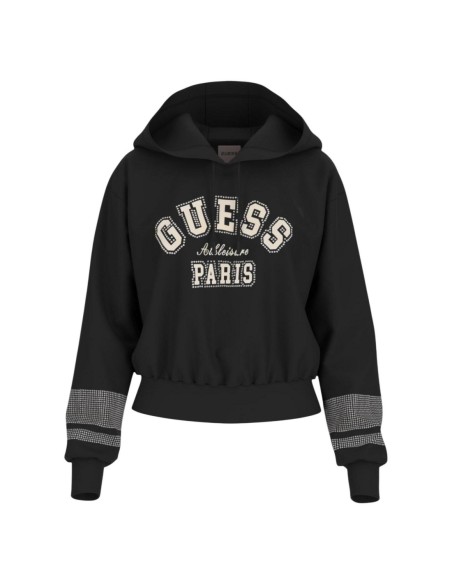 Sweat femme Guess Active noir capuche light