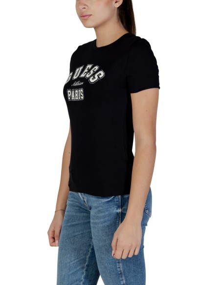 T-shirt femme Guess Active noir imprimé flex