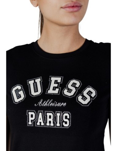 T-shirt femme Guess Active noir imprimé flex