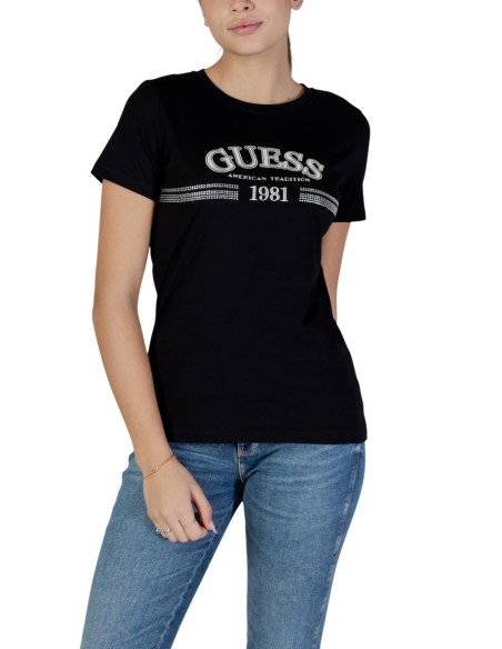T-shirt femme Guess Active noir imprimé bold
